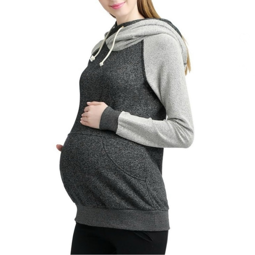 Kimi and Kai Maternity Active Asymmetrical Zip Sweatshirt Hoodie
